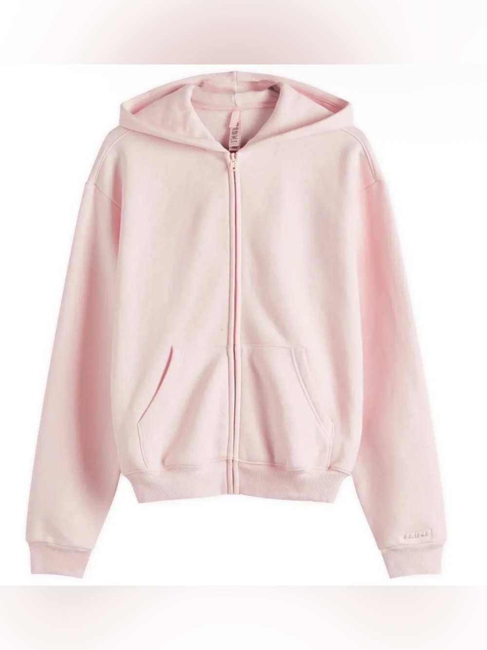 Skims Classic Zip Up Pink Hoodie - Size L
